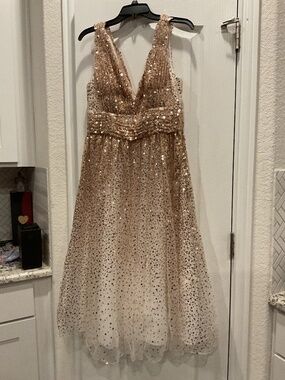 Gold and white sequin dress NWT